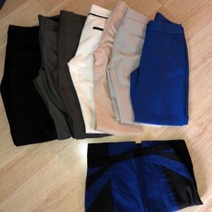 8 Express work bottoms- slacks + skirt sz.2